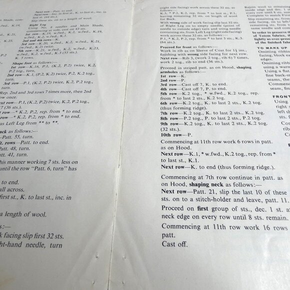 Vintage Pattern Patons Totem Double Crepe 6-12 months Hooded Sweater Leggings - Picture 6 of 8